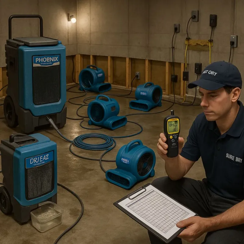 Structural Drying and Dehumidification process in Fruitport, MI